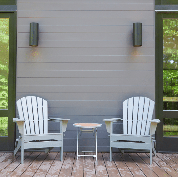 two chairs on a deck